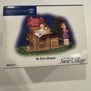 DEPT 56 "NO GIRLS ALLOWED"  ACCESSORY The Original Snow Village 56.55217